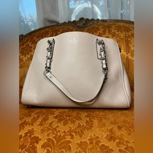 Kate Spade light beige pebbled leather large tote